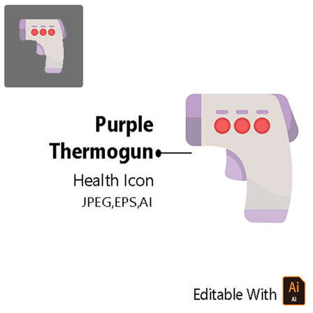 Health Icon - Purple Thermogun Vector Design Graphic for design needs: Ui website, application, logo, illustration, etc.のイラスト素材