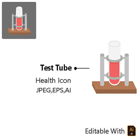 Health Icon - Test Tube (2) Vector Design Graphic for design needs: Ui website, application, logo, illustration, etc.のイラスト素材