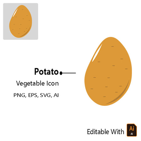 Potato - Vegetable Icon Vector Design Graphic for your design needsのイラスト素材