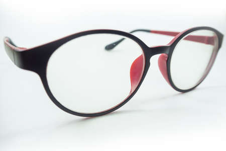 One place the glasses on a white backgroundの写真素材