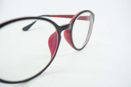 One place the glasses on a white backgroundの写真素材