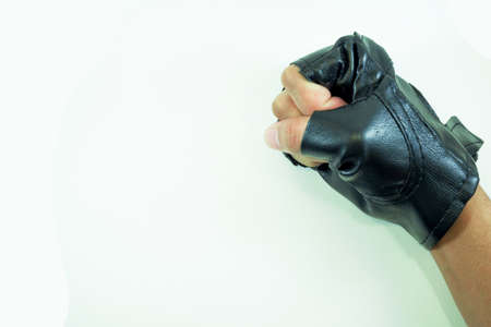 Hand gloves on a white background on isolated objectの写真素材
