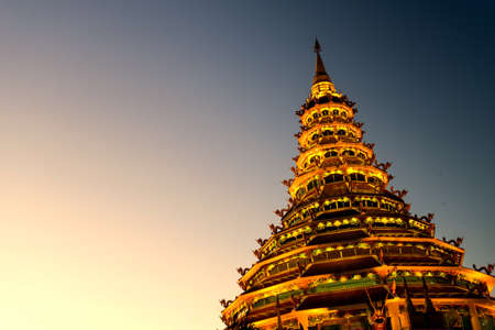 Thailand temple in the evening without the sun light.の写真素材