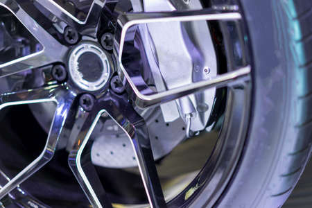 McQueen's wheels, black, silver in soft light.の写真素材