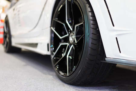 Wheels White on white carpet in soft light.の写真素材