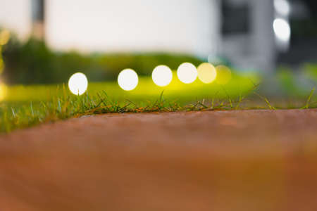 Lights in the night from the floor in evening time.の写真素材