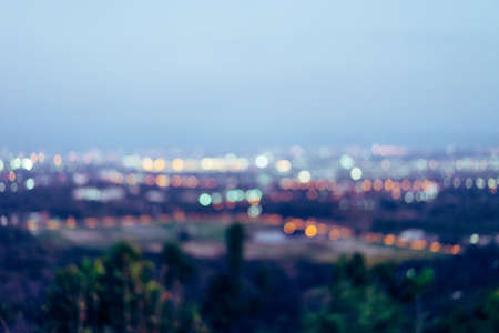 Lights of a big city from on high at evening.の写真素材