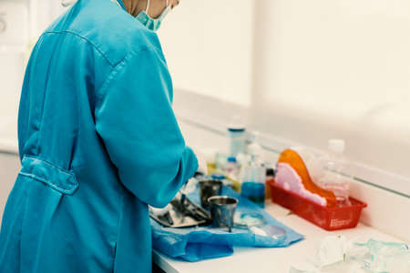 The doctor is preparing surgery in the operating room in hospital.の写真素材