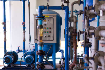 Pumping in the control room of the mechanic.の写真素材