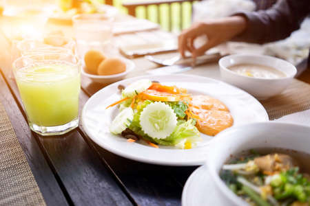 Breakfast for good health and weight control.の写真素材