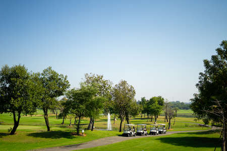 Golf sport played on the outdoor courts of the social eliteの写真素材