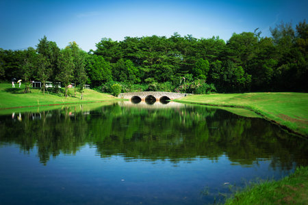 Golf sport played on the outdoor courts of the social eliteの写真素材