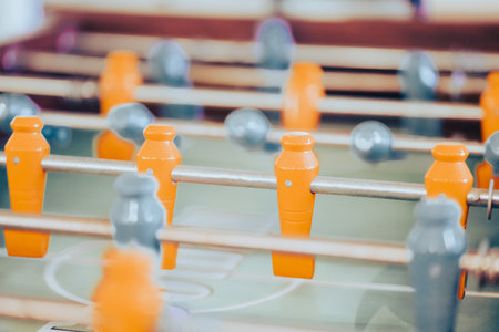 soccer table wooden board wooden player games for fun.の写真素材