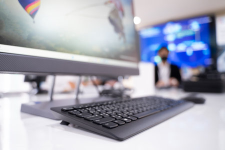 keyboard keyboard on computer table Choose a focus point. Background blur.