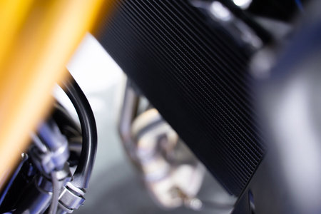 Motorcycle air filter panel, blurred background.の写真素材