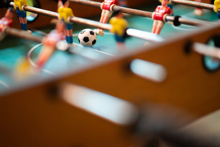 soccer table wooden board wooden player games for fun.の写真素材