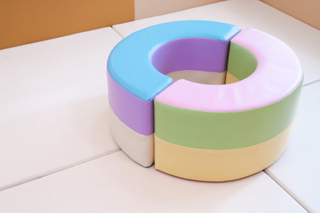 A comfortable and colourful children's play area.の写真素材