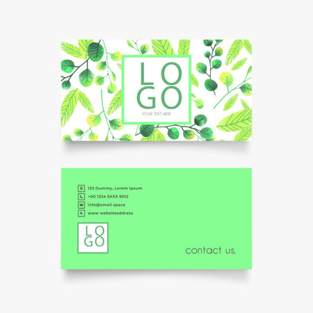 lovely abstract modern business card illustration design template with flowersのイラスト素材