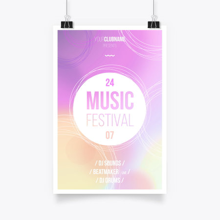 colorful music festival poster template design vector illustrationのイラスト素材