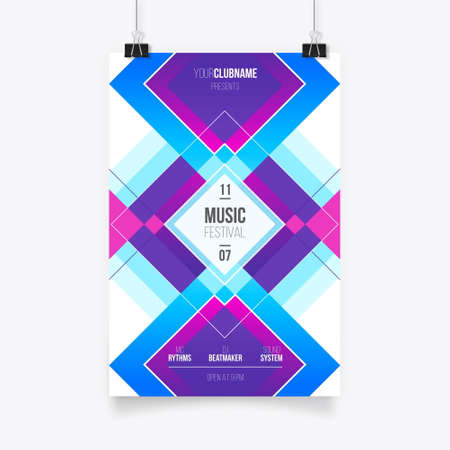modern geometric music poster design vector illustrationのイラスト素材