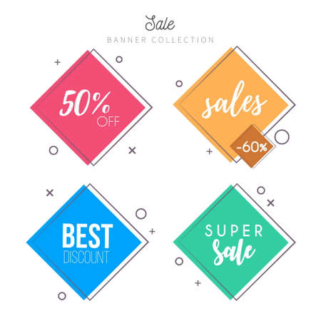sale banner collection design vector illustrationのイラスト素材