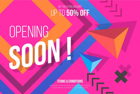 pink opening soon background design vector illustrationのイラスト素材
