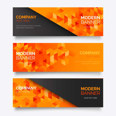 abstract banner collection with modern shapes vector design illustrationのイラスト素材