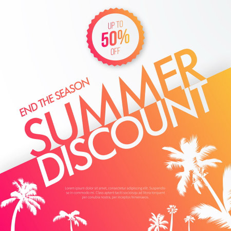 summer discount background design vector illustrationのイラスト素材