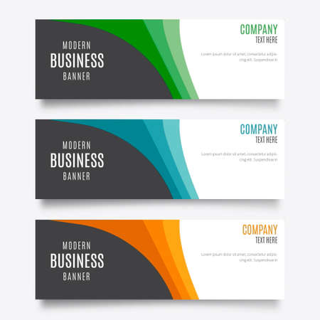 modern banners collection with abstract waves vector design illustrationのイラスト素材