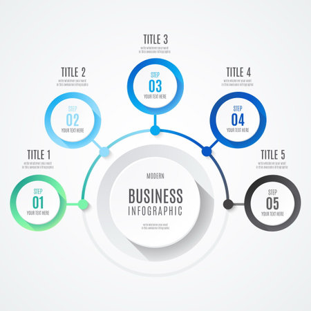 modern business infographic with blue colors design vector illustrationのイラスト素材