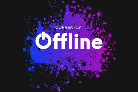 modern currently offline twitch banner with colorful splash background vector design illustrationのイラスト素材
