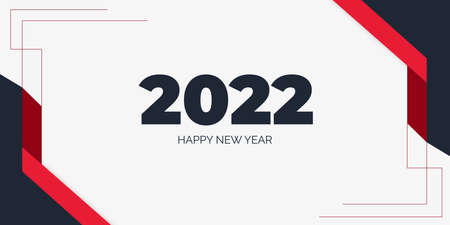happy new year 2022 banner with modern background vector design illustration