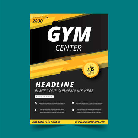 gym center brochure template design vector illustrationのイラスト素材