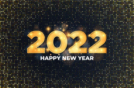 happy new year 2022 background with realistic golden balloons vector design illustration