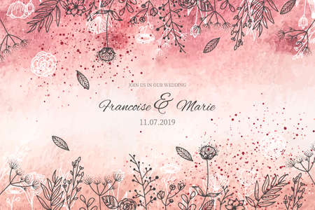 elegant wedding invitation with golden backgroundのイラスト素材