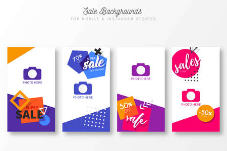 sale story collection with modern colors design vector illustrationのイラスト素材