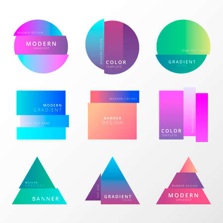 colorful gradient banner collection vector design illustrationのイラスト素材