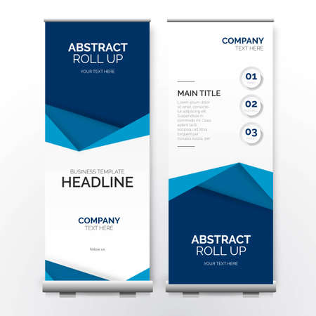 modern business roll up with papercut shapes design vector illustration