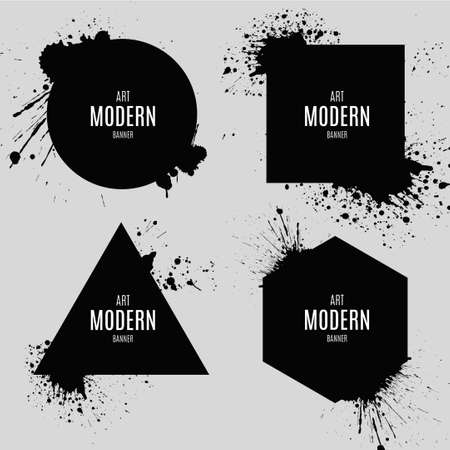modern art banner with explosion splash vector design illustrationのイラスト素材