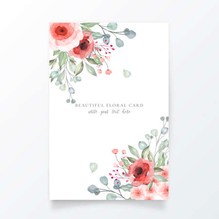 beautiful floral card template design vector illustrationのイラスト素材