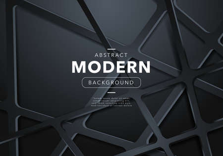 black abstract modern background with shapes design vector illustrationのイラスト素材