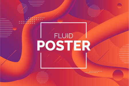 modern fluid poster with abstract shapes design vector illustrationのイラスト素材