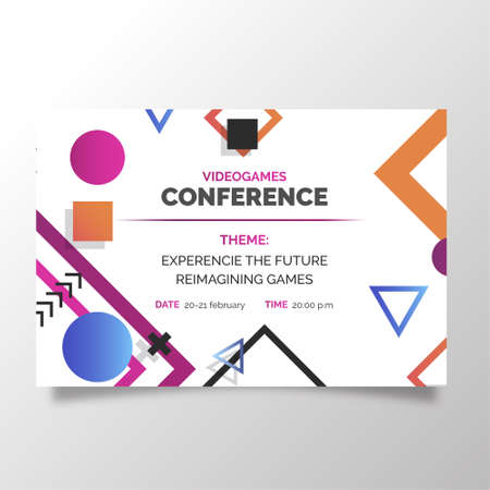 modern videogrames conference template vector design illustrationのイラスト素材