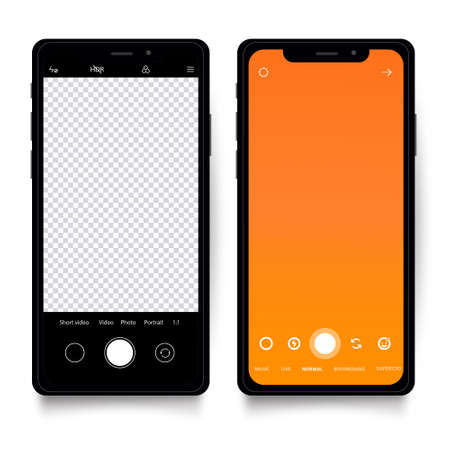 smartphone template with camera interface vector design illustrationのイラスト素材