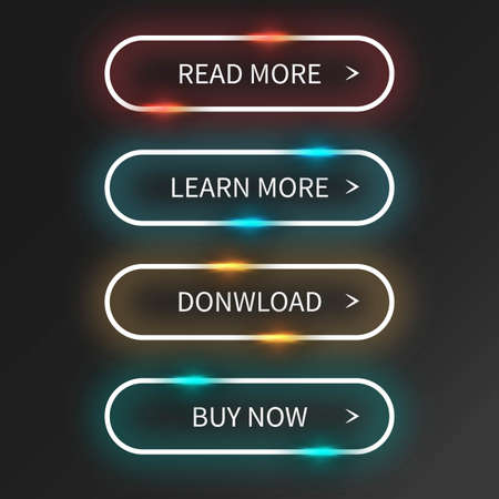 modern neon button template vector design illustrationのイラスト素材