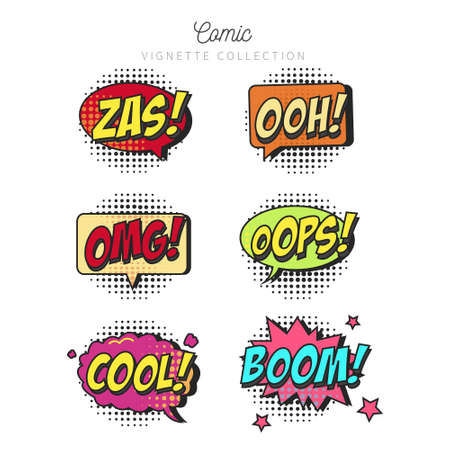 comic speech bubbles collection vector design illustrationのイラスト素材