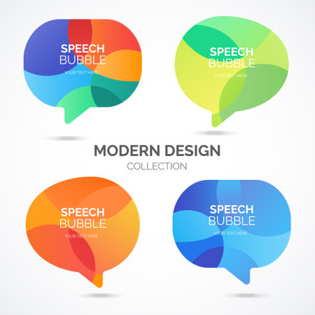 modern speech bubble collection vector design illustrationのイラスト素材