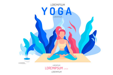 live online yoga classes template vector design illustrationのイラスト素材