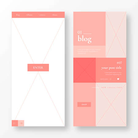 cute blog landing page template vector design illustration