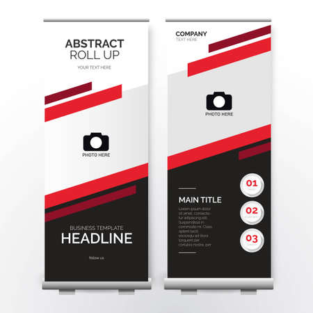 modern roll up template with abstract shapes design vector illustrationのイラスト素材